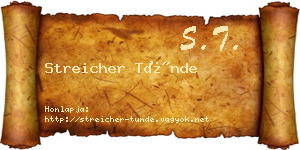 Streicher Tünde névjegykártya